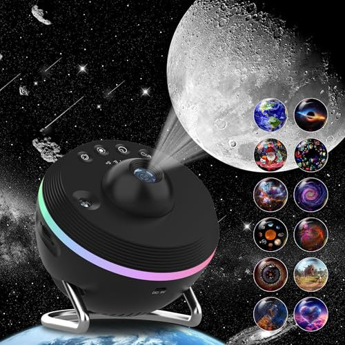 Galaxy Projektor, 13 in 1 HD Planetarium Sternenprojektor für Schlafzimmer, Kinder Sternenlicht mit Meteoreffekten und Timer