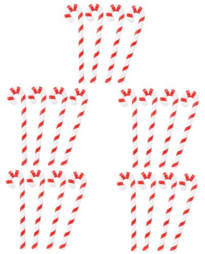 CAXUSD 20 STK Weihnachts Mann Krücken Zuckerstangen Weihnachtsschmuck Weihnachts-Inflationsstock Weihnachts Party Weihnachts Luftballons Weihnachtsrohrballon dekorative Zuckerstangen PVC