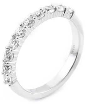 Wycian Ehering Einzeln, Goldring Damen Weissgold 18K Größe 65 (20.7) Moissanit Rundschliff Weiß Gravur Für Abschlussball Damen Ringe Klassisch