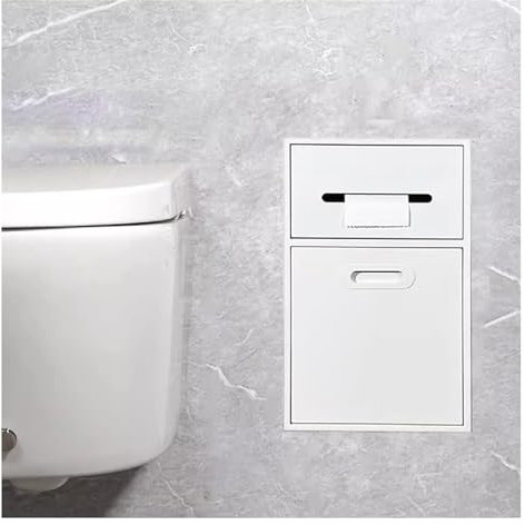 Duschnische, Wandnische, Edelstahl-Duschnische, Badezimmer-Nische, Toilettenpapier-Aufbewahrungsregal (weiß, 50 x 30 x 14 cm)