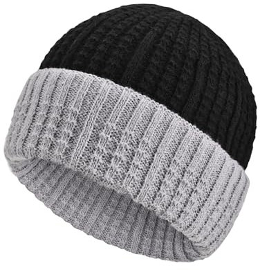 MELLIEX Wintermütze Herren Damen, Doppelseitige Strickmütze Beanie Mütze Winter Warme Stretchy Mütze Laufmützen