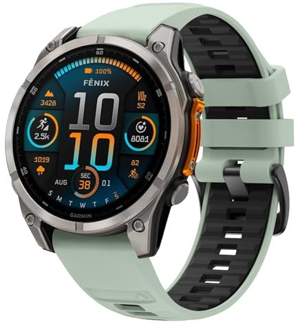 YASPARK Armband für Fenix 8 47mm/Fenix 7/Fenix 7 Pro/Fenix 6/Fenix 6 Pro/Fenix 5/Fenix 5 Plus, 22mm QuickFit Sport Silikon Armband für Forerunner 935/Forerunner 945/Instinct 2/Approach S60/S62