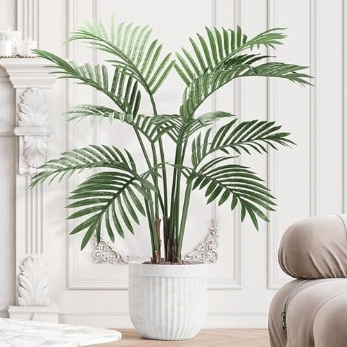 YOLEO 3FT Artificial Areca Palm Tree Lifelike Small Fake Palm Plant Faux Tropical Tree for House Office Living Room Indoor Decor(90CM)