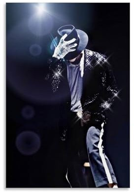 Michael Jackson Dekoratives Gemälde, Schauspieler, Star, Sportler, dekoratives Poster, Leinwand-Dekoration, Druck, Ölgemälde, Rap-Stern, Wohnzimmer, Heimdekoration, 30 x 45 cm, ungerahmter Stil 21