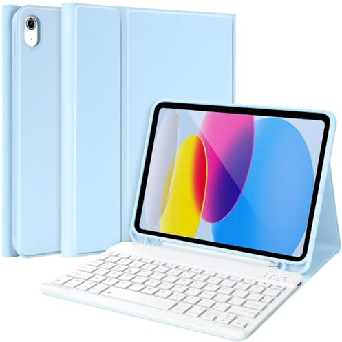 Tasnme Keyboard Case for iPad 10th Generation (10.9 inch, 2022) / (A16) 11 inch 2025, Magnetic Detachable Keyboard, Smart Protective Cover with Pencil Holder for iPad 11/10 Generation (Blue)
