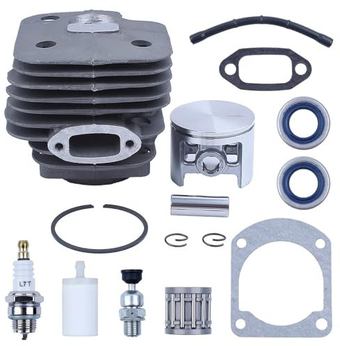 LALAL Kit cilindro pistone da 52 mm for Husqvarna 272 272XP 268 Filtro carburante Guarnizione olio Guarnizione valvola di decompressione Candela Motosega
