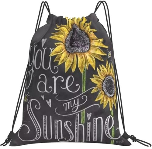 Tafelbild Sonnenblume Du Bist Mein Sonnenschein Herren Damen Kordelzug Tasche Hipster Fußballtasche Komfortabel Kordelzugbeutel Rucksack Für Schule Reise Turnhalle
