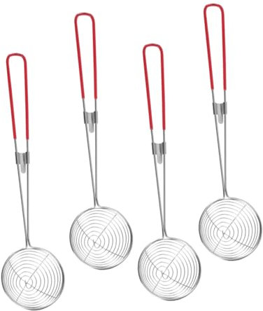 ULTECHNOVO 4stücke Edelstahl-sieblöffel Mit Griff Bratlöffel Nudelsieb Und Schaumlöffel Für Küche Und Teezubereitung