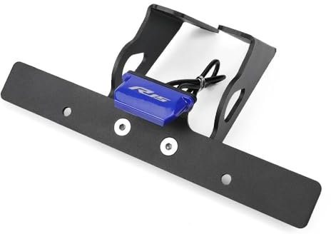 Compatible With YAMAHA YZF R15 V3 Motorcycle License Plate Holder Tail Tidy Number Plate Bracket Fender Eliminator LED Light YZFR15 2017-21(Blue)