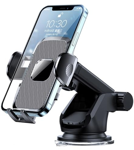 LDJYEONS Support Téléphone Voiture, [Ventouse Ultra Puissante]，Porte Voiture Telephone Tableau de Bord, Rotation 360°, pour iPhone Compatible avec 4-7.2 Smartphone