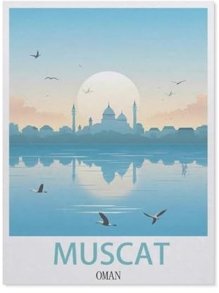 Paper Jigsaw 1000 Piece，Muscat Oman，Educational Toys for Adult Birthday Gift 50x70cm-EY40