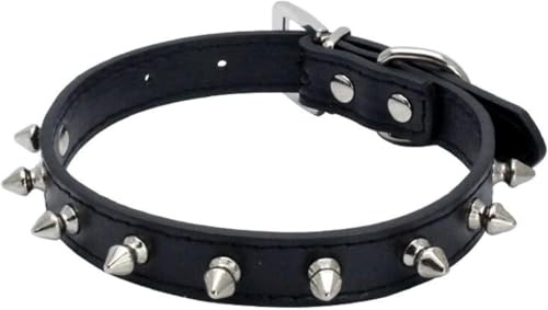 ZGHQHCDRH pet collar, Spiked Studded Dog Collar Rivet Adjustable Fancy Thin For Small Medium And Large Dogs Cats Pets(Black,S)