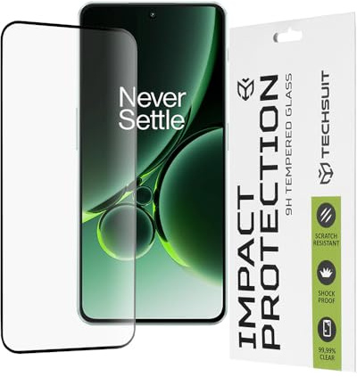 Techsuit Displayschutzfolie für OnePlus Nord 3 Gehärtetes Glas mit 9H Härte, Vollständige Abdeckung, Stoßschutz, Oleophobe Beschichtung, Anti Fingerabdruck, Blasenfrei, 111D Full Glue