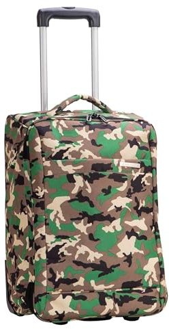 House Of Leather Voyra Reisekoffer, weich, 2 Räder, bedruckt, leicht, Reisetasche, camouflage, Kabine, Gepäck mit Rollen