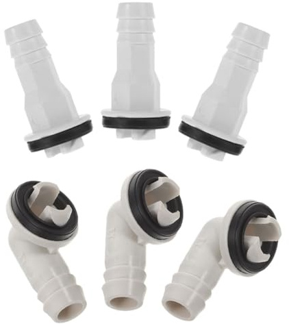 Artibetter 6 Pezzi Raccordo per Tubo di Scarico Climatizzatore Gomito da 15mm in Abs e Gomma, Accessorio per Unità Esterna Drenaggio Efficiente e Design Semplice