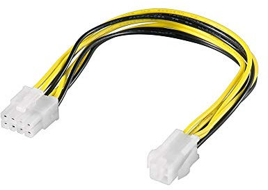 Goobay 51358 Cavo Elettrico/Adattatore PC ATX12 P4, da 4 Pin a 8 Pin, 0.2 m Lunghezza del Cavo