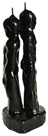 Schwarz 17,8 cm Mann & Frau Rückseite an Rückseite Break Up Kerze