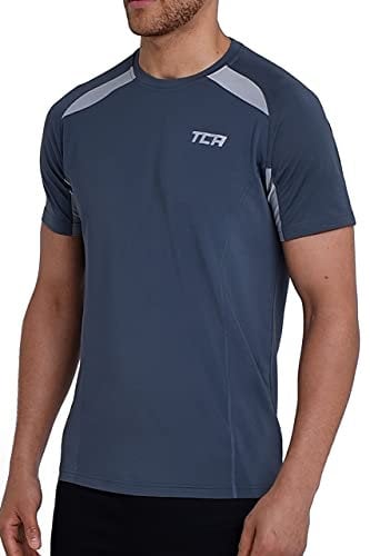 TCA Quick Dry T Shirt Gym Top For Men Short Sleeve Running Top Mens Gym Clothes - Granite, XXL