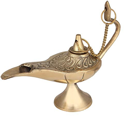 JMD Handcrafted Aladdin-Genie-Lampen aus Messing: Räucherstäbchen, Messing, Gold, 15,2 cm, ALD-6