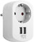 SIMON - Adaptador Combi, Adaptador de Viaje con Toma Schuko 16A y 2 Enchufes USB, Adaptador Corriente de Carga de Pared, Ladrón USB, Color Blanco