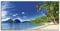 ARTLAND Wanddeko Leinwand Bilder Wandbild 100x50 cm Karibik Strand Südsee Palmen Sand Insel Himmel Natur Sommer Urlaub S9HV