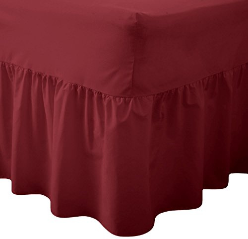 R&Z Luxuary Plain Polycotton Fitted Valance Sheet SIngle, DOuble, King, Super King (Wine/Burgandy, Super KIng)