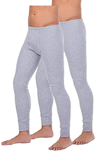 BestSale247 2er Pack Herren Thermo Unterhose Lang -Thermo Unterhemd Männer Skiunterwäsche Thermounterwäsche Baumwolle (Grau, L)