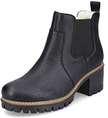 Rieker Damen Chelsea Boots Y8650, Frauen Stiefeletten,uebergangsschuhe,uebergangsstiefel,Schlupfstiefel,hoch,Stiefel,schwarz (00),42 EU / 8 UK