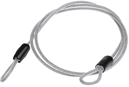 Toygogo Schlaufenkabel 4mm x 100 cm Sicherheitskabel Schlaufenseil aus Stahl + Kunststoff - Silber