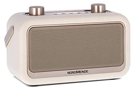 Nordmende Transita 30 - portables Digitalradio (DAB+, UKW, Bluetooth-Audiostreaming, Wecker, Uhrzeit, Favoritenspeicher, LCD Display, Kopfhöreranschluss, 2 x 3 Watt Stereolautsprecher) beige