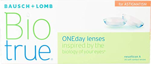 Bausch + Lomb Biotrue ONEday for Astigmatism Tageslinsen, torische Kontaktlinsen, weich, 30 Stück BC 8.4 mm / DIA 14.5 / CYL-2,25 / Achse 020 / +3,5 Dioptrien