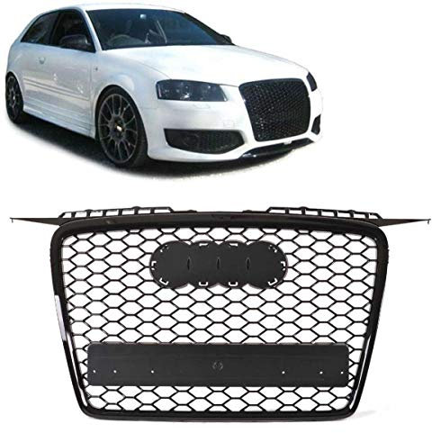 Calandra griglia mascherina per Audi A3 8P 05-08 nido d'ape nera lucida RS3 look