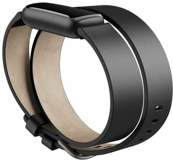 Fitbit Luxe,Leather Double Wrap,Black,One Size