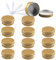 ZEOABSY 24 Pieces 15ml Gold Empty Round Aluminium Tins with Screw Lids Storage Jars Cosmetics Containers Pots for Candle Lip Balm Salve Powder Crafts with 6 Spatula