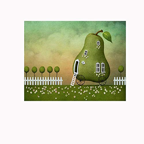 Fotomurales Autoadhesivo Casa de frutas 300x200cm Decoración de Pared decorativos Murales moderna de Papel Pintado Sala Living Oficina Dormitorio