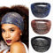 Zoestar Breite Pailletten-Stirnbänder, Yoga-Kopfwickel, dicke Turban-Bandeau-Kopftücher, elastisch, stilvolle Haarbänder für Damen und Mädchen (3 Stück) (Set 1)
