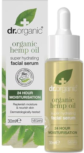 Dr Organic Hemp Oil Facial Serum, Moisturising, Combination Skin, Mens, Womens, Natural, Vegan, Cruelty-Free, Paraben & SLS-Free, Organic, 30ml