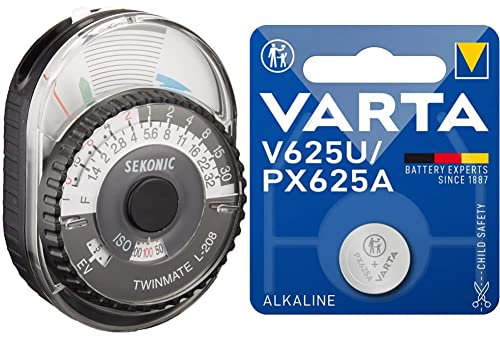 Sekonic L-208 Twinmate & VARTA Batterien Electronics V625U Lithium Knopfzellen LR9 1er Pack Knopfzellen in Original 1er Blisterverpackung