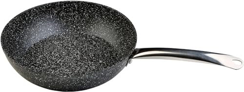 WECOOK! Granite Sartén Honda Aluminio Forjado 24cm, Inducción Completa, Antiadherente Ecológico Piedra sin PFOA, Mango Acero Profesional, Apta Todas las Cocinas, Vitrocerámica, Gas, Horno