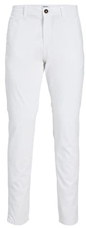 JACK & JONES Herren Jpstmarco Jjbowie Noos Chinohose, Weiß, 30W / 34L
