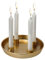 Kerzenteller für Stabkerzen | Porzellan Ø23cm Gold rund | Kerzenhalter für Tischdeko im Advent und Weihnachten (1 x Kerzenteller Gold)