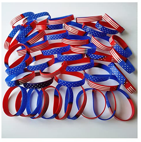 EIFINE 20 STÜCKE USA The State of America Flag Silikonarmband Fußball Basketball Baseball Sport Gummiband