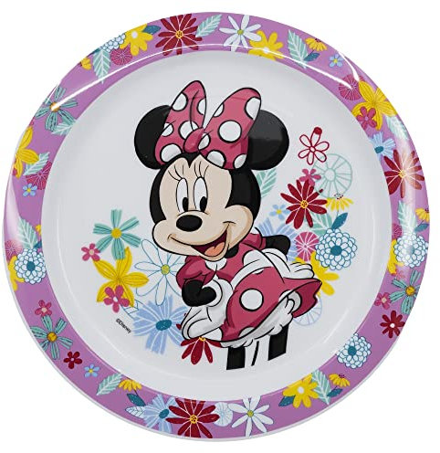 Plato infantil reutilizable de plástico apto para microondas de Minnie Mouse