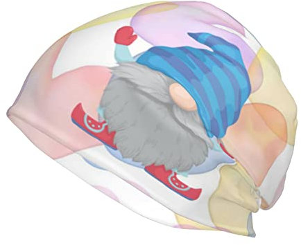 Skull Cap Beanie für Herren EIN Wichtel in Blauer Kleidung mit Bart Slouchy Beanie Mützen Leichte Strick-Wintermützen