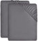 Utopia Bedding - 2er Set Spannbettlaken 135x190cm - Grau - Gebürstete Mikrofaser Spannbetttuch - 35 cm Tiefe Tasche