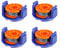 Lot de 4 bobines de fil de rechange pour débroussailleuse MacAllister MGTP18Li 1,5 mm 1 x 2,5 m