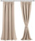 JIUZHEN Verdunklungsvorhänge Gardinen kräuselband Vorhang Blickdicht Gardinen Wohnzimmer Vorhänge Schlafzimmer Thermovorhang Beige, H260 x B140 cm,2er Set