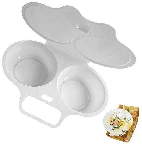 Eierkocher für Mikrowelle - Timer für gekochte Eier mit 2 Hohlräumen - Ei-Dampfer Wasserfilterschale Doppelschichtdesign für Fladenbrot, Maiskuchen, Spiegeleier, gekochte Eier Novent