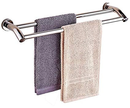 Handtuchhalter, Handtuchhalter, Handtuchhalter, frei gestanzte Handtuchregale, doppelte Handtuchstange, Badezimmer-Toilette, korrosionsbeständig, Nicht leicht zu rosten/60 cm Efficency