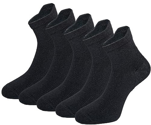 5 Paar Kompressionssocken Sportsocken Laufsocken für Herren & Damen Münner Leichtgewicht Kompressionsstrümpfe Funktionssocken Sneaker Socken (as3, alpha, m, regular, regular, Schwarz)
